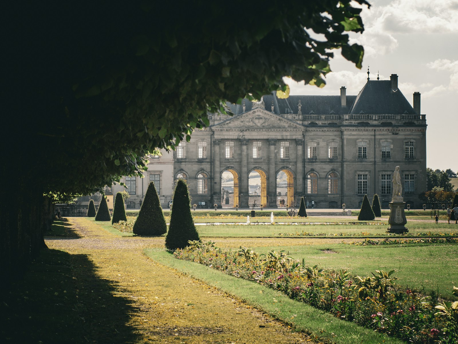 The gardens and facade of the Château de Lunéville in Lorraine, France