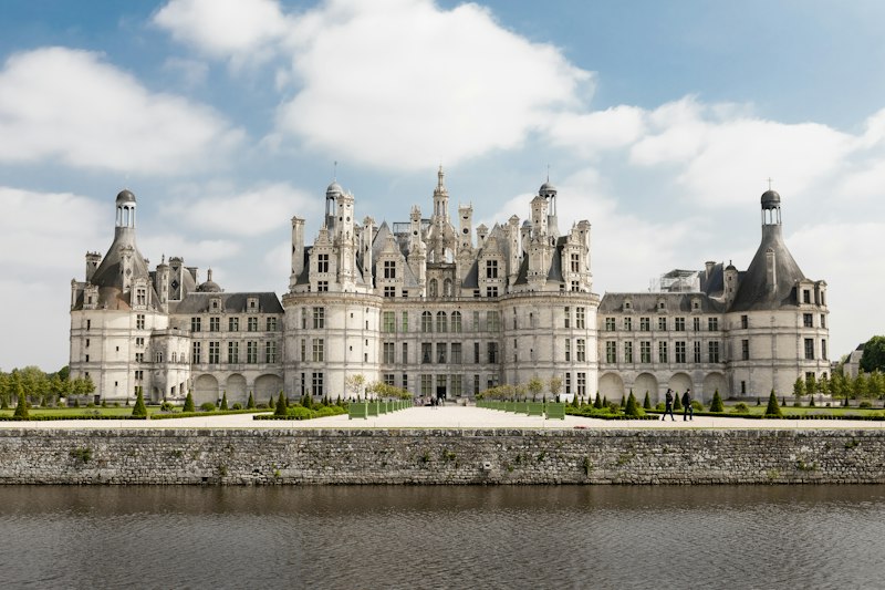 The Château de Chambord seen across the water